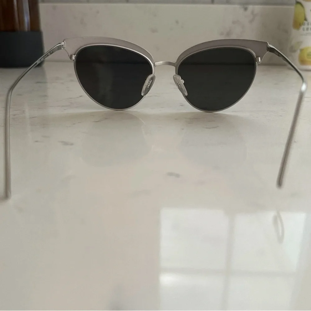 Prada Black and Silver Cat-Eye Sunglasses - Picture 4 of 13
